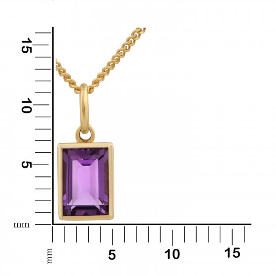Halskette 585 Gold mit echtem Amethyst 42/45cm lang 