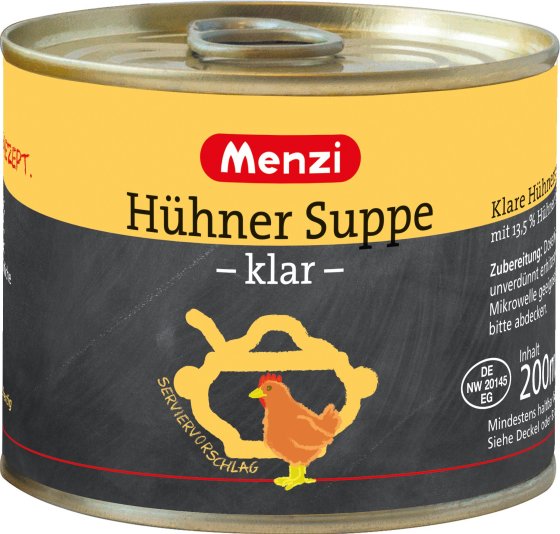Menzi Klare Hühnersuppe aromatisch ideale Vorspeise 200ml 5er Pack 