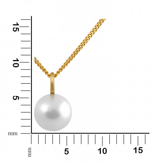 Halskette Gold 585 mit weißer Perle 9mm 