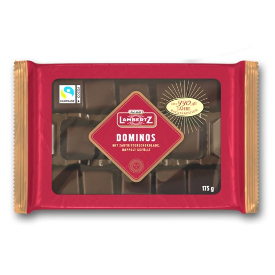 Lambertz Dominos überzogen mit Zartbitterschokolade 175g 6er Pack 