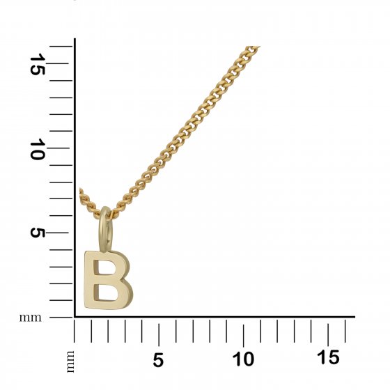 Halskette Gold 375 mit Anhänger 42/45cm lang Buchstabe B 
