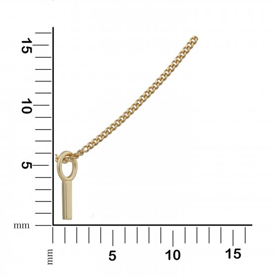 Halskette Gold 375 mit Anhänger 42/45cm lang Buchstabe I 