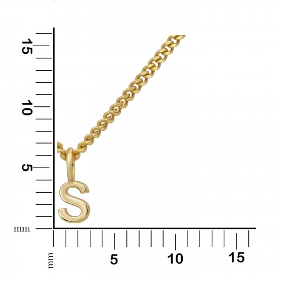 Halskette Gold 375 mit Anhänger 42/45cm lang Buchstabe S 