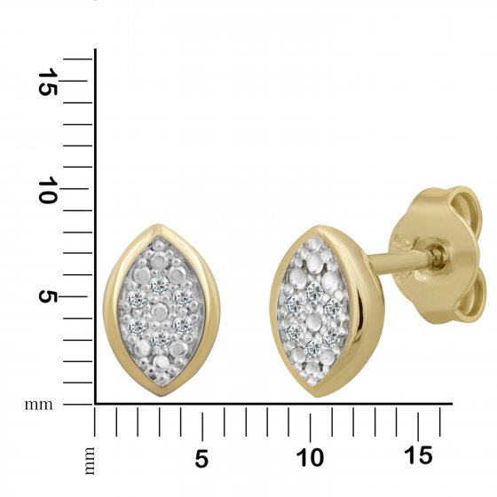 Ohrringe Gold 585 mit 3 Brillanten zus. 0,02ct. 