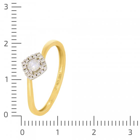 Ring 585 Gold zweifarbig 17 Brillanten zus. 0,13ct. 