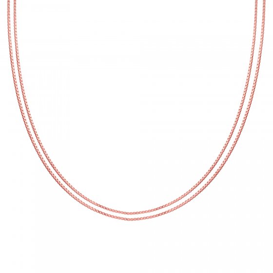 Collier 925/- Sterling Silber Venezianer Kette rosé vergoldet zweireihig 