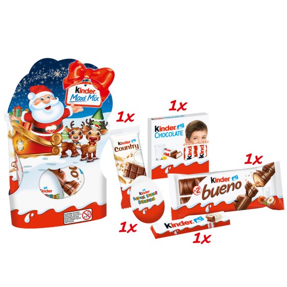 Kinder Maxi Mix Weihnachtsmix mit 5 Leckereien von Kinder 157g 