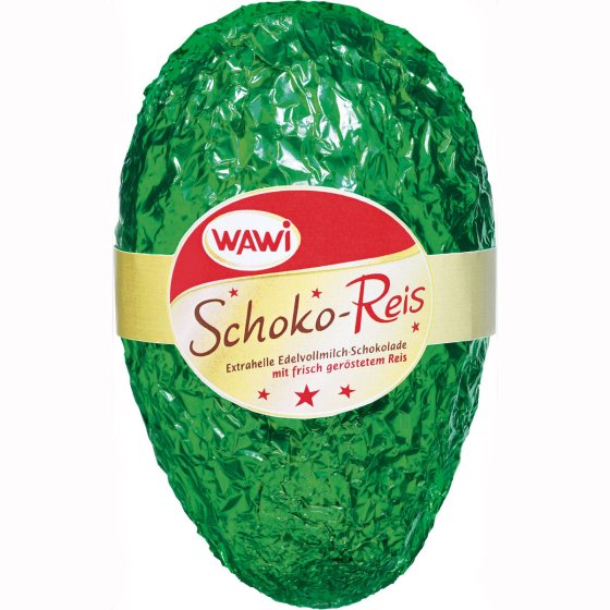 WAWI Schoko Reis Zapfen aus heller Edelvollmilch Schokolade 90g 