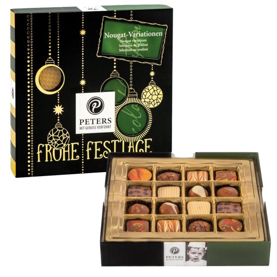 Peters Frohe Festtage Nougat Variationen Pralinen ohne Alkohol 200g 