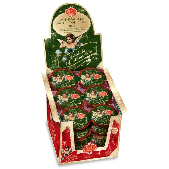 Reber Weihnachts Waffeltörtchen Nougat mit Vollmilchschokolade 30g 