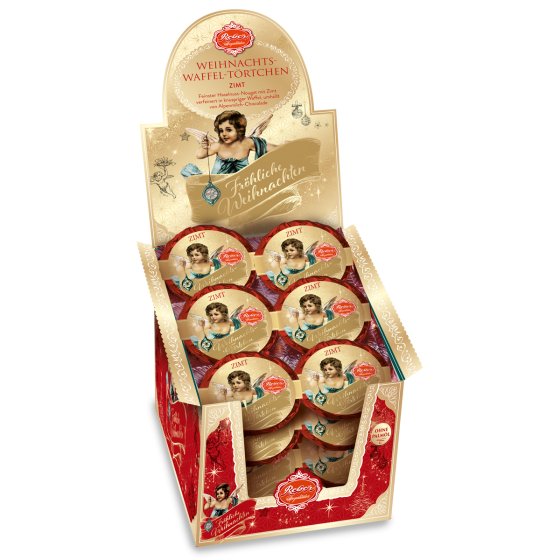 Reber Weihnachts Waffeltörtchen mit Haselnuss Zimt und Vollmilch 30g 