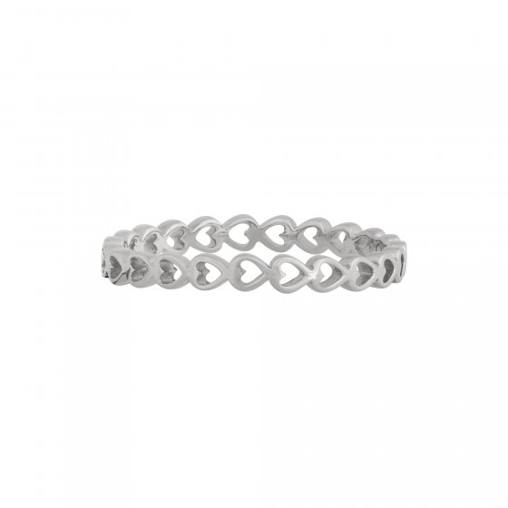 Ring 925/- Sterling Silber rhodiniert Herz Stacking 