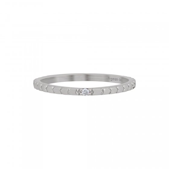Ring 925/- Sterling Silber rhodiniert Herzen Zirkonia Stacking 