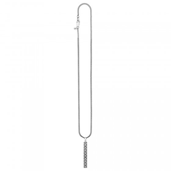 Anhänger mit Kette 925/- Silber matt oxidiert Flechtoptik 