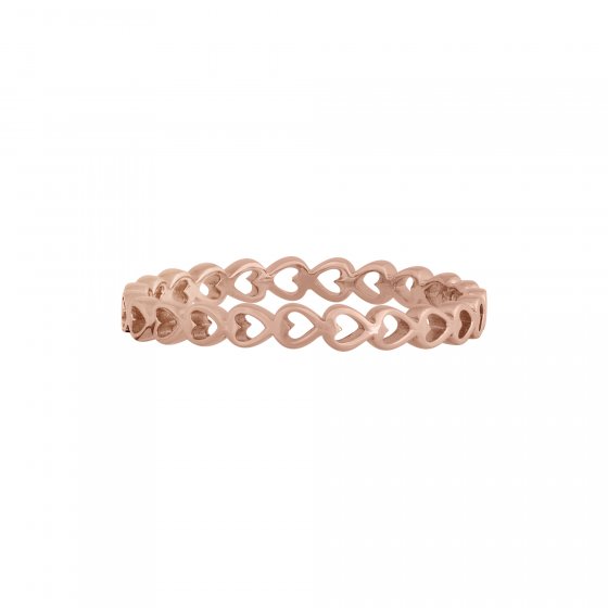 Ring 925/- Sterling Silber rosévergoldet Herz Stacking 