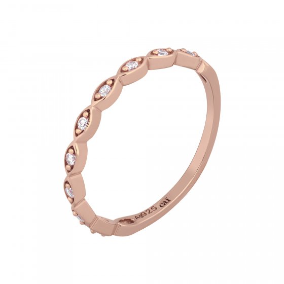 Ring 925/- Sterling Silber rosévergoldet Zirkonia Stacking 