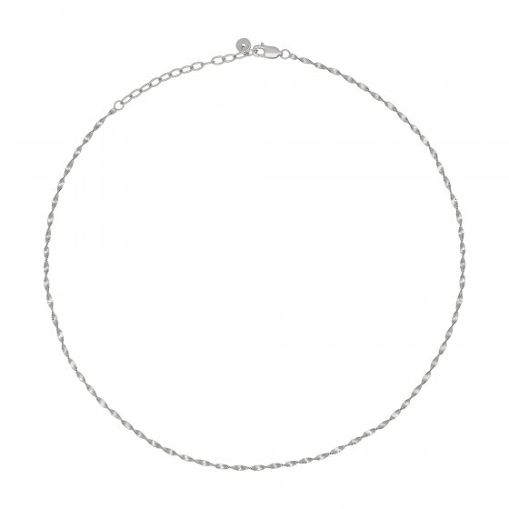 Collier 925/- Sterling Silber Flachpanzer Kette gedreht  rhodiniert 