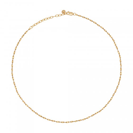 Collier 925/- Sterling Silber Flachpanzer Kette gedreht  vergoldet 