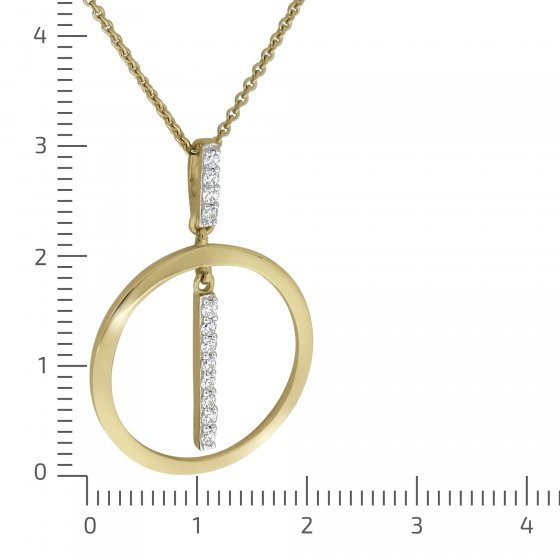 Halskette 375/- Gelbgold 2farbig Zirkonia 