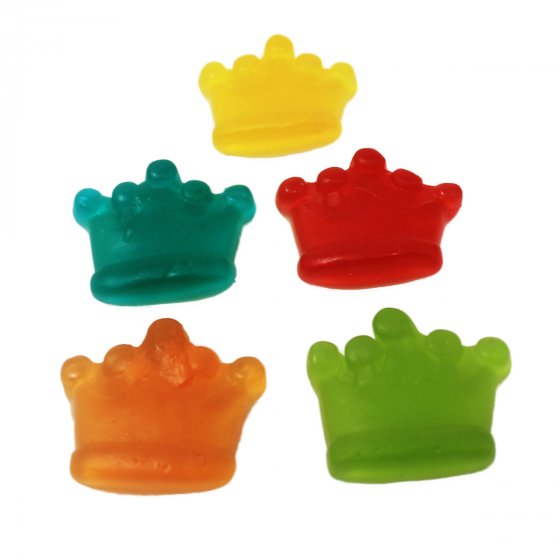 Fruchtgummi Krone mit Fruchtgeschmack und Schaumzuckerboden 300g