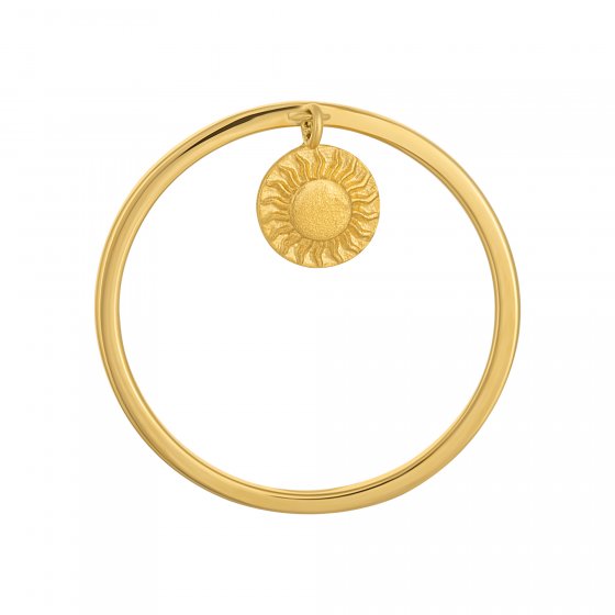 Ring 925 Silber vergoldet Anhänger Münze Sonne 