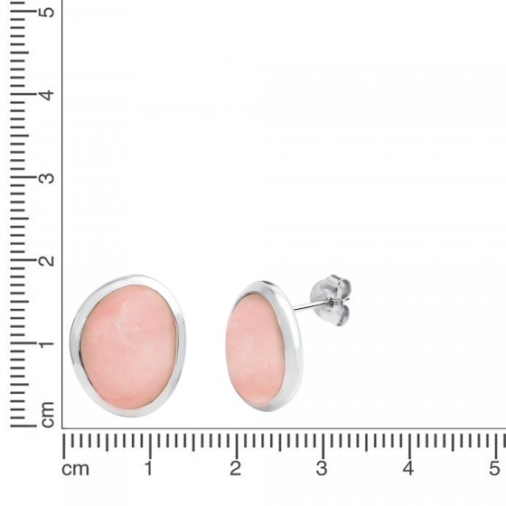 Ohrringe Silber 925 rhodiniert mit echtem Rosenquarz 