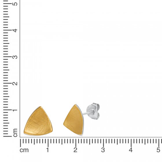 Ohrringe Silber 925 zweifarbig 11,5mm lang eismatt 