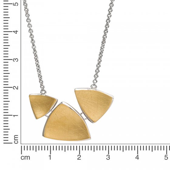 Halskette Silber 925 zweifarbig 42+3cm lang mit mattierter Oberfläche 