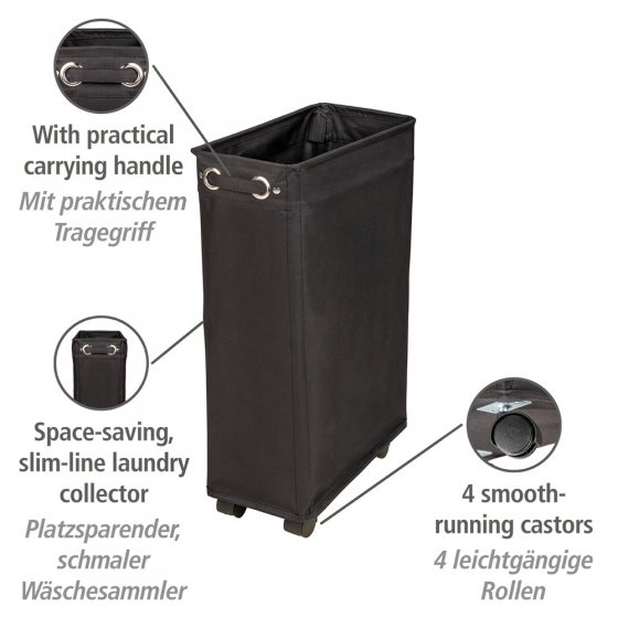 Wäschesammler Mod. Corno Schwarz, Wäschekorb, 43 l 