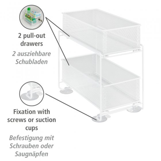 Schubladenregal Mod. Gioma Weiß, 2 Etagen
