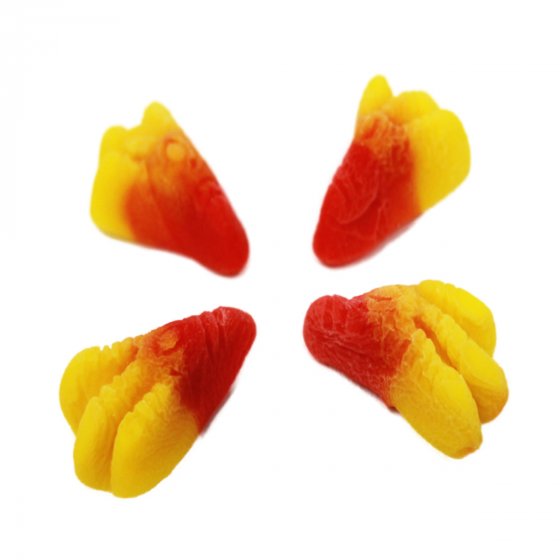 Fruchtgummi Jelly Chicken Feet Hühner Füße rot gelb halal 300g 
