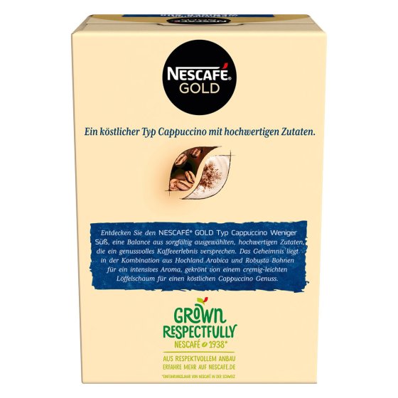 Nescafe Typ Cappuccino Weniger süß Löslich im Portionsbeutel 4er Pack 