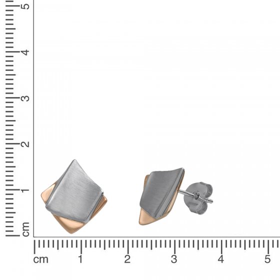Ohrringe Silber 925 zweifarbig satiniert und glänzend 