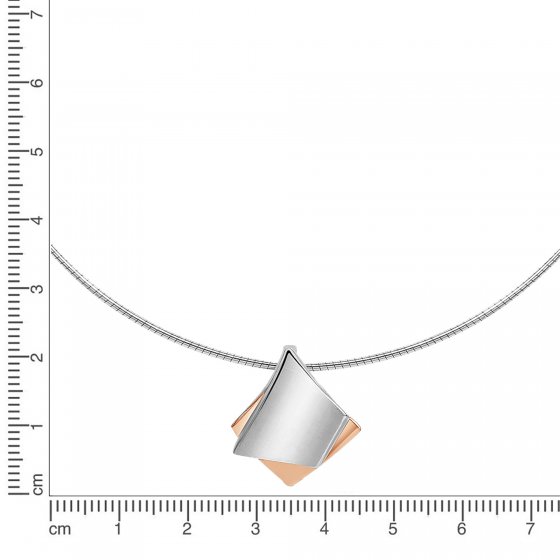 Halskette Silber 925 rhodiniert und rosé-vergoldet 42cm lang 