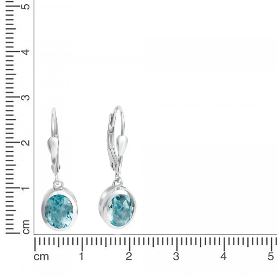 Ohrhänger 925 Silber mit echten Blautopasen (beh.) 
