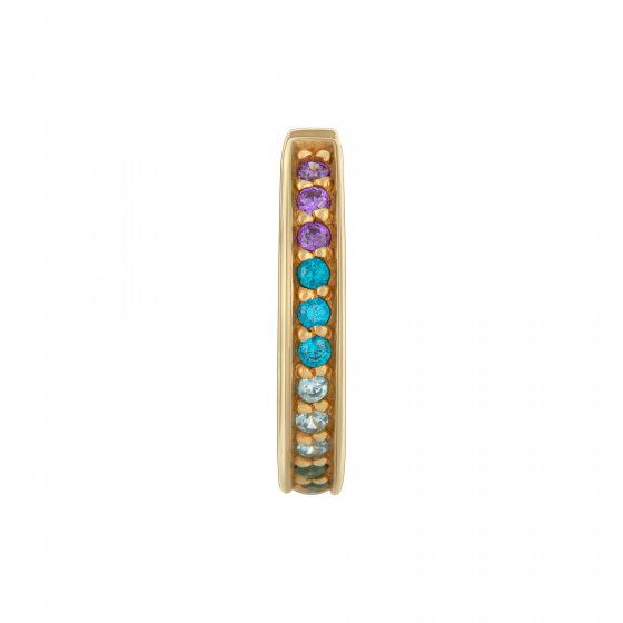 Ear Cuff 925 Silber gelb vergoldet Zirkonia bunt Rainbow 