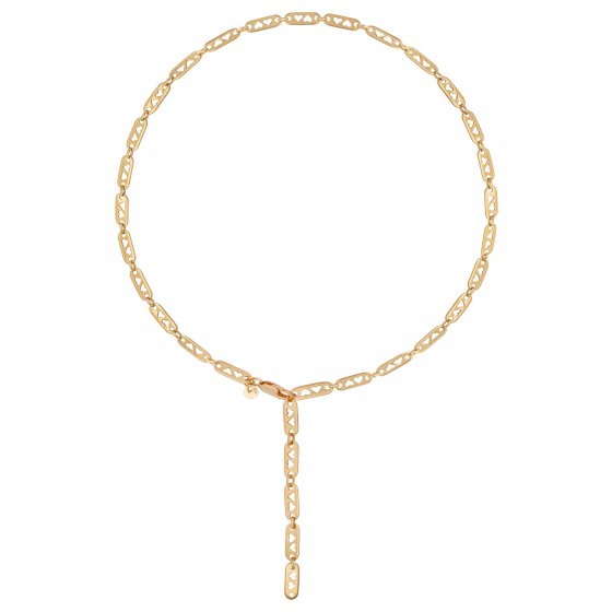 Collier 925 Silber vergoldet Kette Y-Kette Herzen 