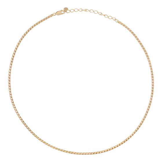 Collier 925 Silber vergoldet Panzerkette rund 