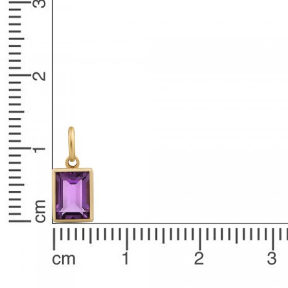 Anhänger 585 Gold mit echtem Amethyst 6,5x4,5mm 