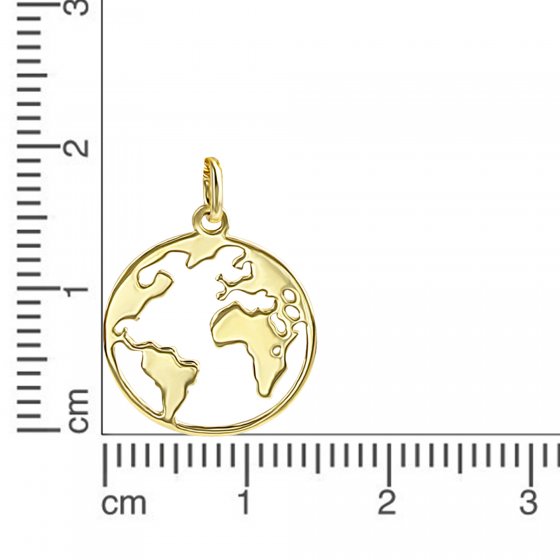 Anhänger 375 Gold mit Weltkugel-Motiv 