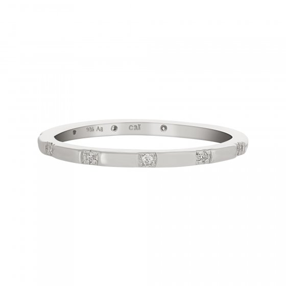 Ring 925 Silber rhodiniert mit Zirkonia Stacking 