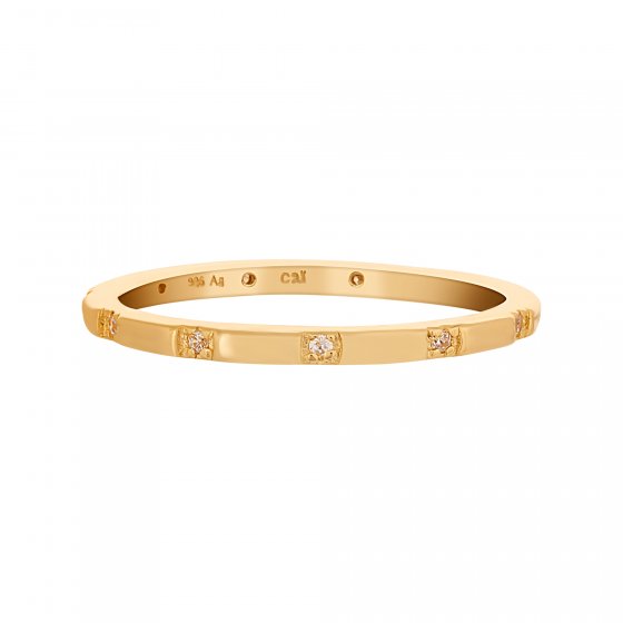 Ring 925 Silber vergoldet mit Zirkonia Stacking 