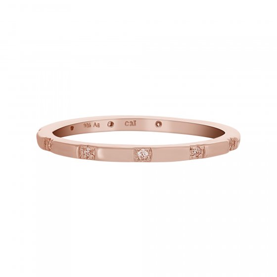 Ring 925 Silber rosévergoldet mit Zirkonia Stacking 