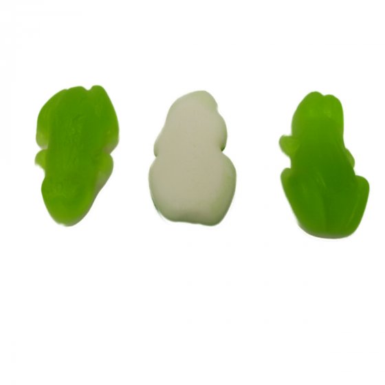 Fruchtgummi grüne Frösche mit weißem Schaumzucker Boden 1000g