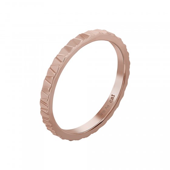 Ring 925 Silber rosévergoldet Muster Stacking 