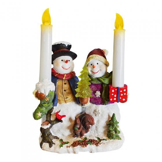 Schneemänner mit LED Kerzen