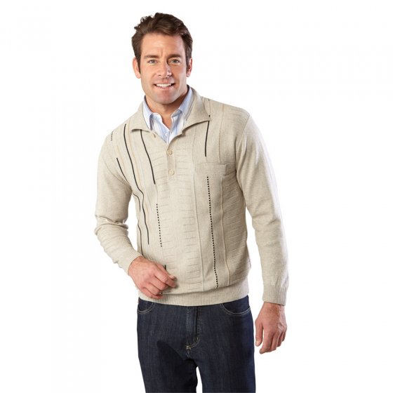 Jacquard-Polo-Pullover 