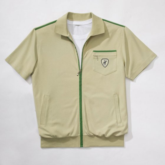 Polo-Shirt m.Reißver.,beige,L L | Beige