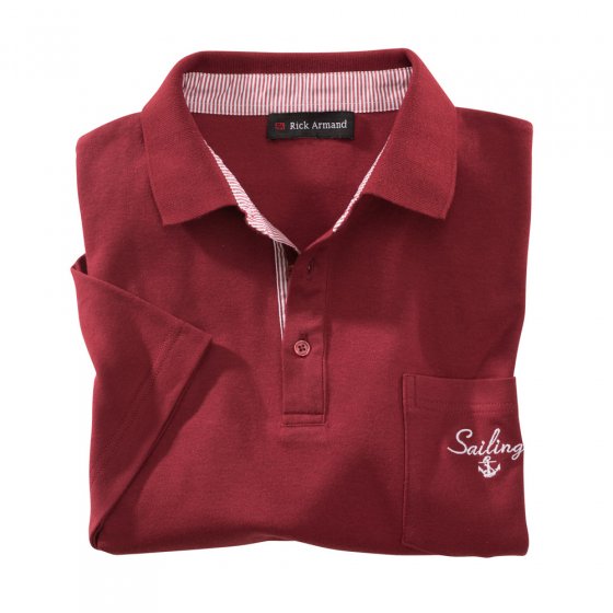 Maritimes Polo-Shirt, Weiß XL | Rot