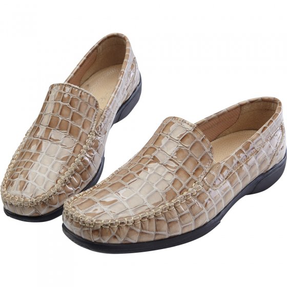 Slipper Leder Krokola.,beige41 41 | Beige